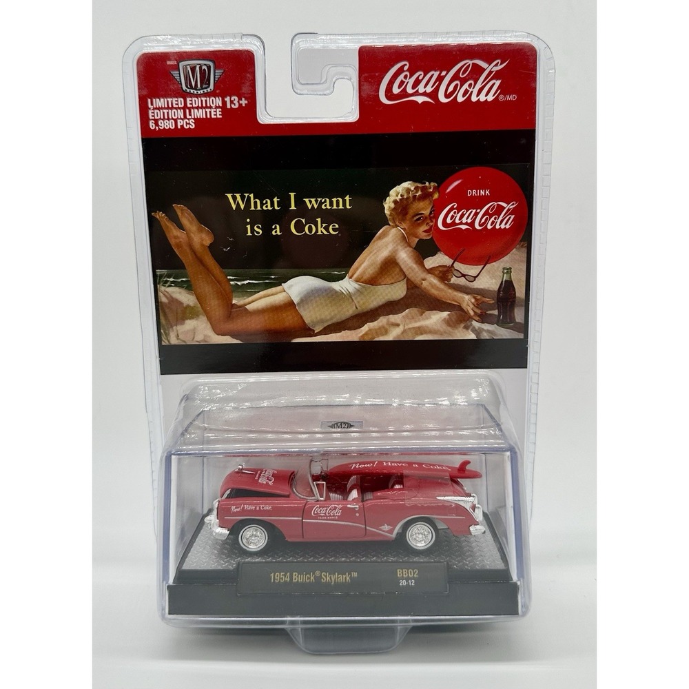 M2 Machines Coca-Cola 1954 Buick Skylark Convertible Red 1:64 Diecast NEW